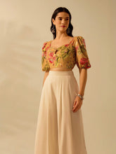 Holiday Casual Summer Boho Chic Tropical Snake And Rhododendron Yellow Print Cut Shirt